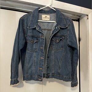 Sunset Lane Light Wash Denim Jacket with Frayed Details